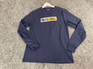 Howies Shirt Mens Medium Tee Cotton Long Sleeve Blue Graphic Hockey Sports N335